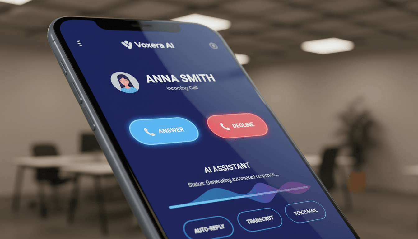 Mobile Anrufverwaltungs-Interface der KI-Rezeptionistin